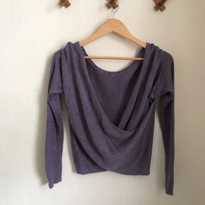 Lavender cross front light sweater